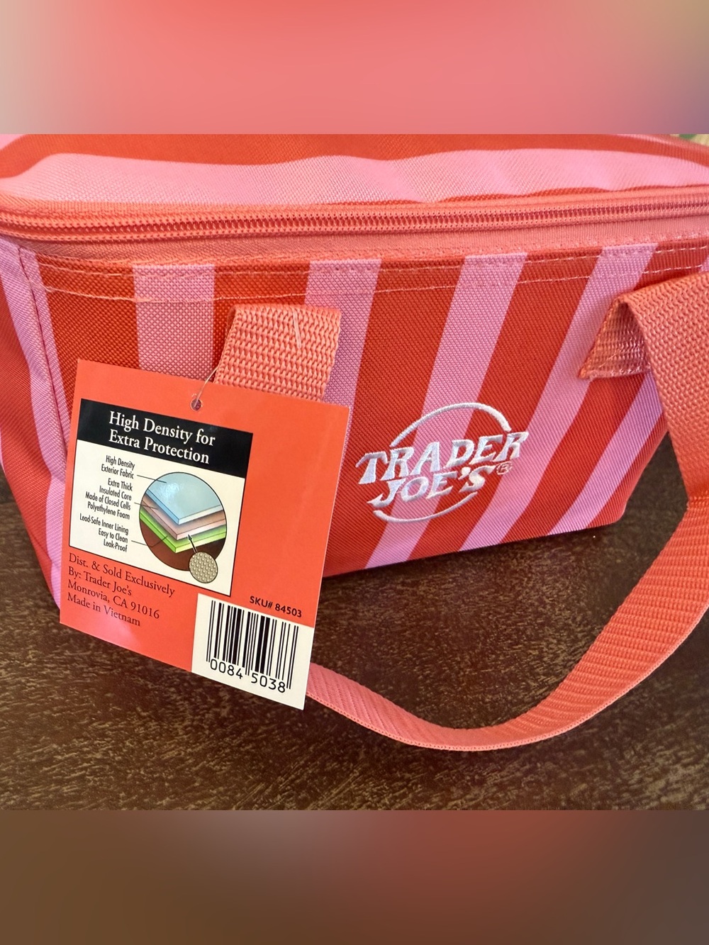 Trader Joe’s Mini Insulated Cooler Bags — Striped Pink & Pink/Purple (2 Total - Picture 5 of 14